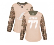 Women Adidas Tampa Bay Lightning #77 Victor Hedman Camo Authentic 2017 Veterans Day Stitched NHL Jersey