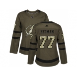 Women Adidas Tampa Bay Lightning #77 Victor Hedman Green Salute to Service Stitched NHL Jersey