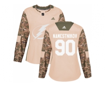 Women Adidas Tampa Bay Lightning #90 Vladislav Namestnikov Camo Authentic 2017 Veterans Day Stitched NHL Jersey