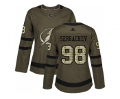 Women Adidas Tampa Bay Lightning #98 Mikhail Sergachev Green Salute to Service Stitched NHL Jersey