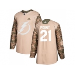 Youth Adidas Tampa Bay Lightning #21 Brayden Point Camo Authentic 2017 Veterans Day Stitched NHL Jersey