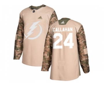 Youth Adidas Tampa Bay Lightning #24 Ryan Callahan Camo Authentic 2017 Veterans Day Stitched NHL Jersey