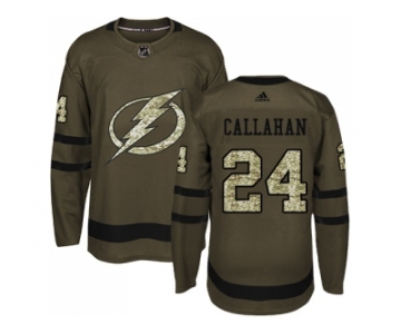 Youth Adidas Tampa Bay Lightning #24 Ryan Callahan Green Salute to Service Stitched NHL Jersey