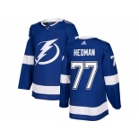 Youth Adidas Tampa Bay Lightning #77 Victor Hedman Blue Home Authentic Stitched NHL Jersey