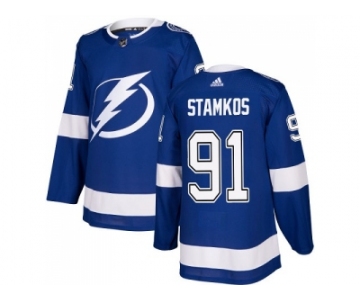 Youth Adidas Tampa Bay Lightning #91 Steven Stamkos Blue Home Authentic Stitched NHL Jersey