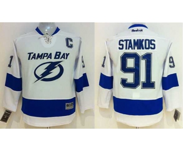 youth nhl jerseys tampa bay lightning #91 stamkos white[2014 new stadium][patch C]