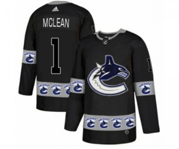 Adidas Vancouver Canucks #1 Kirk Mclean Authentic Black Team Logo Fashion NHL Jersey