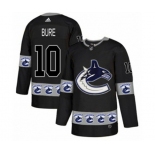 Adidas Vancouver Canucks #10 Pavel Bure Authentic Black Team Logo Fashion NHL Jersey