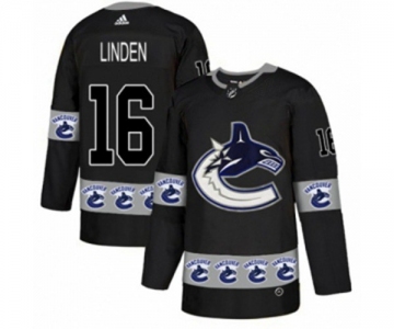 Adidas Vancouver Canucks #16 Trevor Linden Authentic Black Team Logo Fashion NHL Jersey