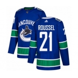 Adidas Vancouver Canucks #21 Antoine Roussel Authentic Blue Home NHL Jersey