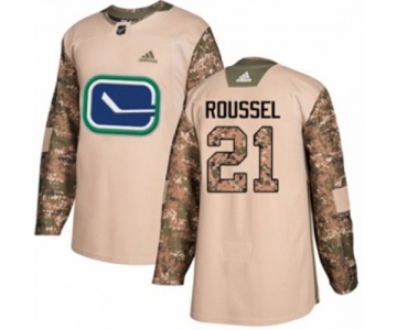 Adidas Vancouver Canucks #21 Antoine Roussel Authentic Camo Veterans Day Practice NHL Jersey