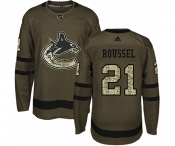 Adidas Vancouver Canucks #21 Antoine Roussel Premier Green Salute to Service NHL Jersey