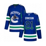 Adidas Vancouver Canucks #21 Loui Eriksson Authentic Blue Drift Fashion NHL Jersey