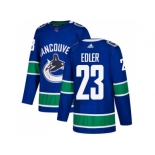 Adidas Vancouver Canucks #23 Alexander Edler Blue Home Authentic Stitched NHL Jersey