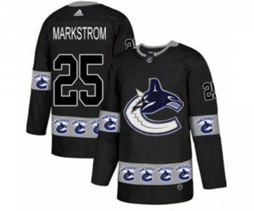 Adidas Vancouver Canucks #25 Jacob Markstrom Authentic Black Team Logo Fashion NHL Jersey