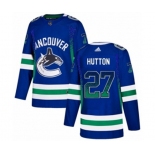 Adidas Vancouver Canucks #27 Ben Hutton Authentic Blue Drift Fashion NHL Jersey