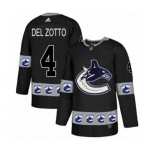 Adidas Vancouver Canucks #4 Michael Del Zotto Authentic Black Team Logo Fashion NHL Jersey