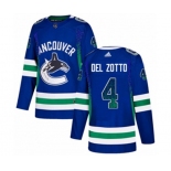 Adidas Vancouver Canucks #4 Michael Del Zotto Authentic Blue Drift Fashion NHL Jersey