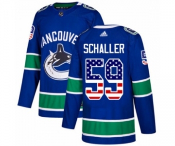 Adidas Vancouver Canucks #59 Tim Schaller Authentic Blue USA Flag Fashion NHL Jersey