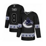 Adidas Vancouver Canucks #8 Christopher Tanev Authentic Black Team Logo Fashion NHL Jersey