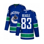 Adidas Vancouver Canucks #83 Jay Beagle Authentic Blue Home NHL Jersey