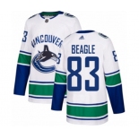 Adidas Vancouver Canucks #83 Jay Beagle Authentic White Away NHL Jersey