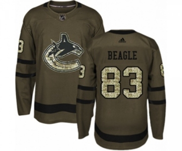 Adidas Vancouver Canucks #83 Jay Beagle Premier Green Salute to Service NHL Jersey