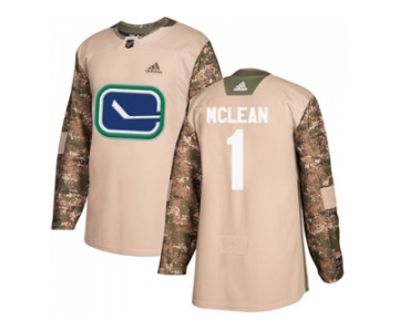 Men Adidas Vancouver Canucks #1 Kirk Mclean Camo Authentic 2017 Veterans Day Stitched NHL Jersey