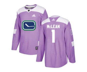 Men Adidas Vancouver Canucks #1 Kirk Mclean Purple Authentic Fights Cancer Stitched NHL Jersey