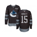 Men Adidas Vancouver Canucks #15 Derek Dorsett Black 1917-2017 100th Anniversary Stitched NHL Jersey