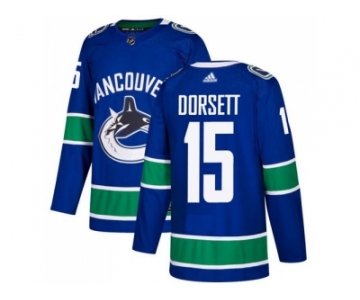 Men Adidas Vancouver Canucks #15 Derek Dorsett Blue Home Authentic Stitched NHL Jersey