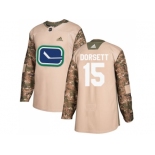 Men Adidas Vancouver Canucks #15 Derek Dorsett Camo Authentic 2017 Veterans Day Stitched NHL Jersey