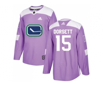 Men Adidas Vancouver Canucks #15 Derek Dorsett Purple Authentic Fights Cancer Stitched NHL Jersey