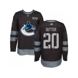 Men Adidas Vancouver Canucks #20 Brandon Sutter Black 1917-2017 100th Anniversary Stitched NHL Jersey