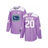 Men Adidas Vancouver Canucks #20 Brandon Sutter Purple Authentic Fights Cancer Stitched NHL Jersey