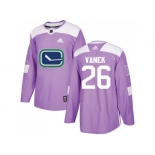 Men Adidas Vancouver Canucks #26 Thomas Vanek Purple Authentic Fights Cancer Stitched NHL Jersey