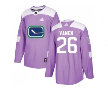 Men Adidas Vancouver Canucks #26 Thomas Vanek Purple Authentic Fights Cancer Stitched NHL Jersey