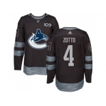 Men Adidas Vancouver Canucks #4 Michael Del Zotto Black 1917-2017 100th Anniversary Stitched NHL Jersey