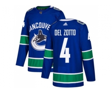 Men Adidas Vancouver Canucks #4 Michael Del Zotto Blue Home Authentic Stitched NHL Jersey