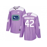 Men Adidas Vancouver Canucks #42 Alex Burmistrov Purple Authentic Fights Cancer Stitched NHL Jersey