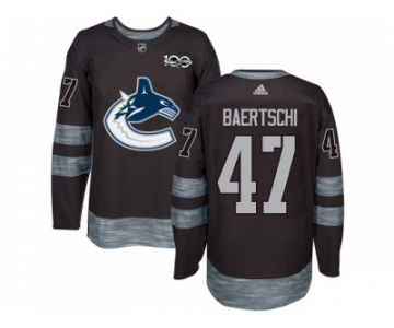 Men Adidas Vancouver Canucks #47 Sven Baertschi Black 1917-2017 100th Anniversary Stitched NHL Jersey