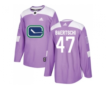 Men Adidas Vancouver Canucks #47 Sven Baertschi Purple Authentic Fights Cancer Stitched NHL Jersey