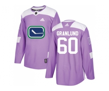 Men Adidas Vancouver Canucks #60 Markus Granlund Purple Authentic Fights Cancer Stitched NHL Jersey