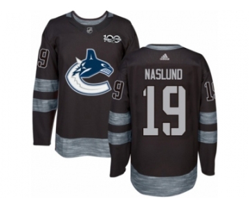 Men's Adidas Vancouver Canucks #19 Markus Naslund Authentic Black 1917-2017 100th Anniversary NHL Jersey