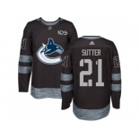 Men's Adidas Vancouver Canucks #21 Brandon Sutter Authentic Black 1917-2017 100th Anniversary NHL Jersey