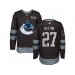 Men's Adidas Vancouver Canucks #27 Ben Hutton Authentic Black 1917-2017 100th Anniversary NHL Jersey