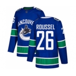 Men's Canucks #26 Antoine Roussel Blue Home Stitched Hockey Jersey