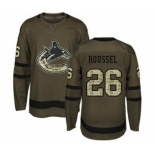 Men's Canucks #26 Antoine Roussel Green Salute to Service Stitched Hockey Jersey