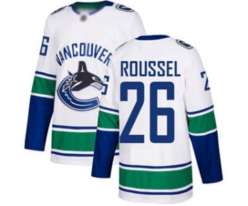 Men's Canucks #26 Antoine Roussel White Road Stitched Hockey Jersey