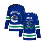 Men's Canucks #35 Thatcher Demko Blue Home Authentic Drift Fashion Stitched Hockey Jersey